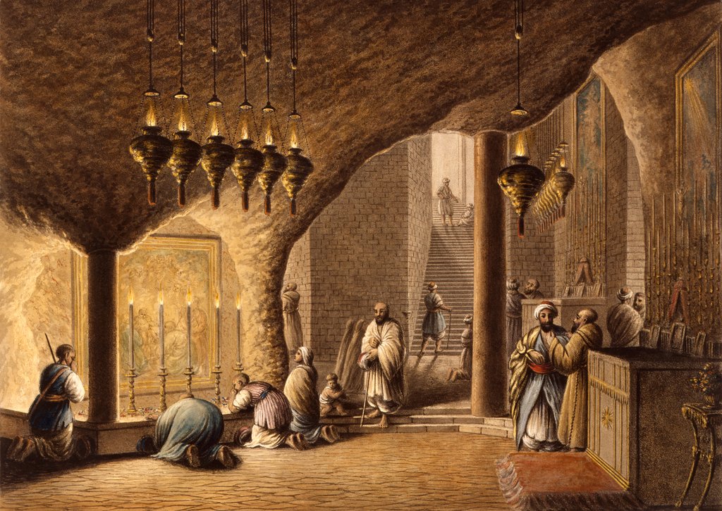 Detail of Grotto of the Nativity, in Bethelem by Luigi Mayer