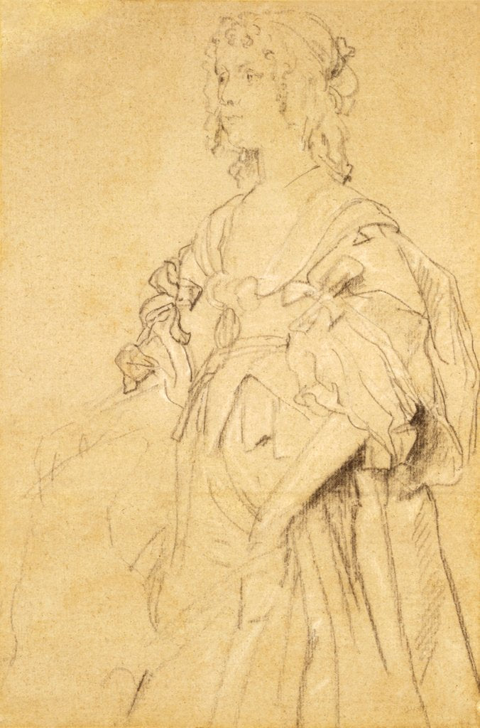 Detail of Portrait of Anne afterwards Baroness Lovelace and Wentworth by Anthony Van Dyck