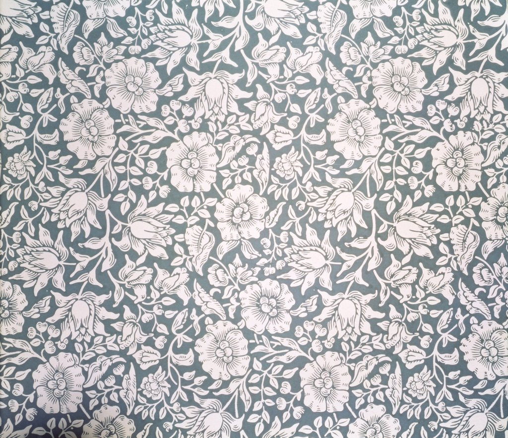Detail of Mallow wallpaper specimen by Kate Faulkner