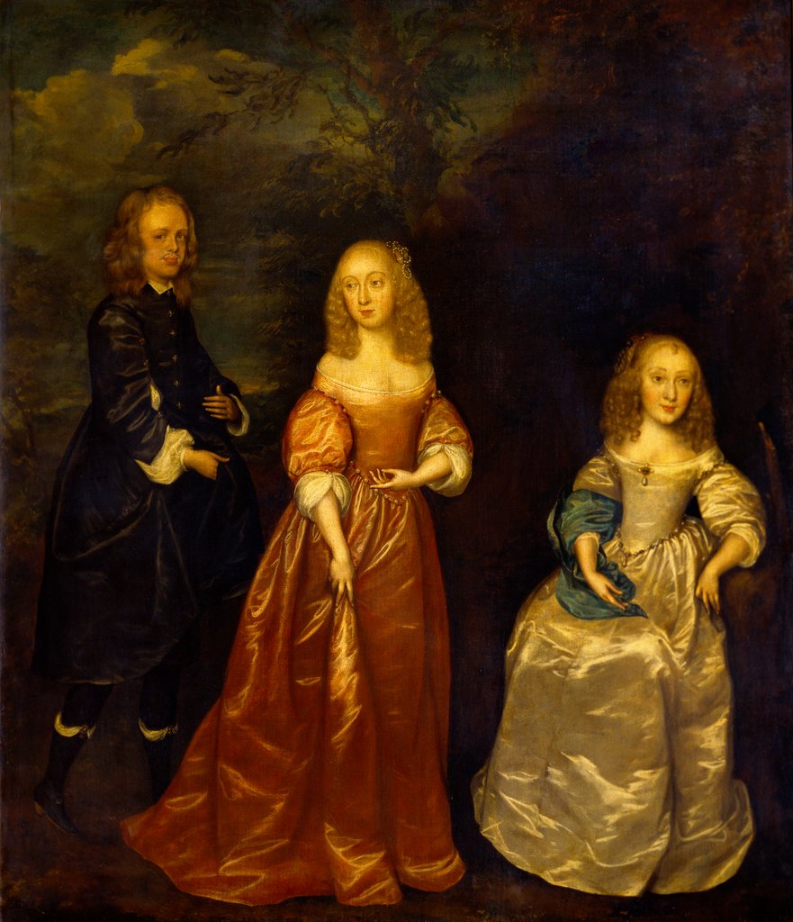 Detail of Elizabeth Dysart with her Husband and Sister by Joan Carlile