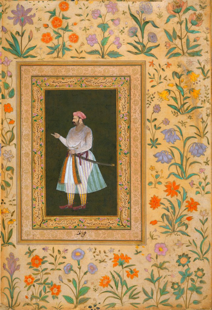 Detail of Mughal gentleman by Sultan 'Ali al-Mashhadi