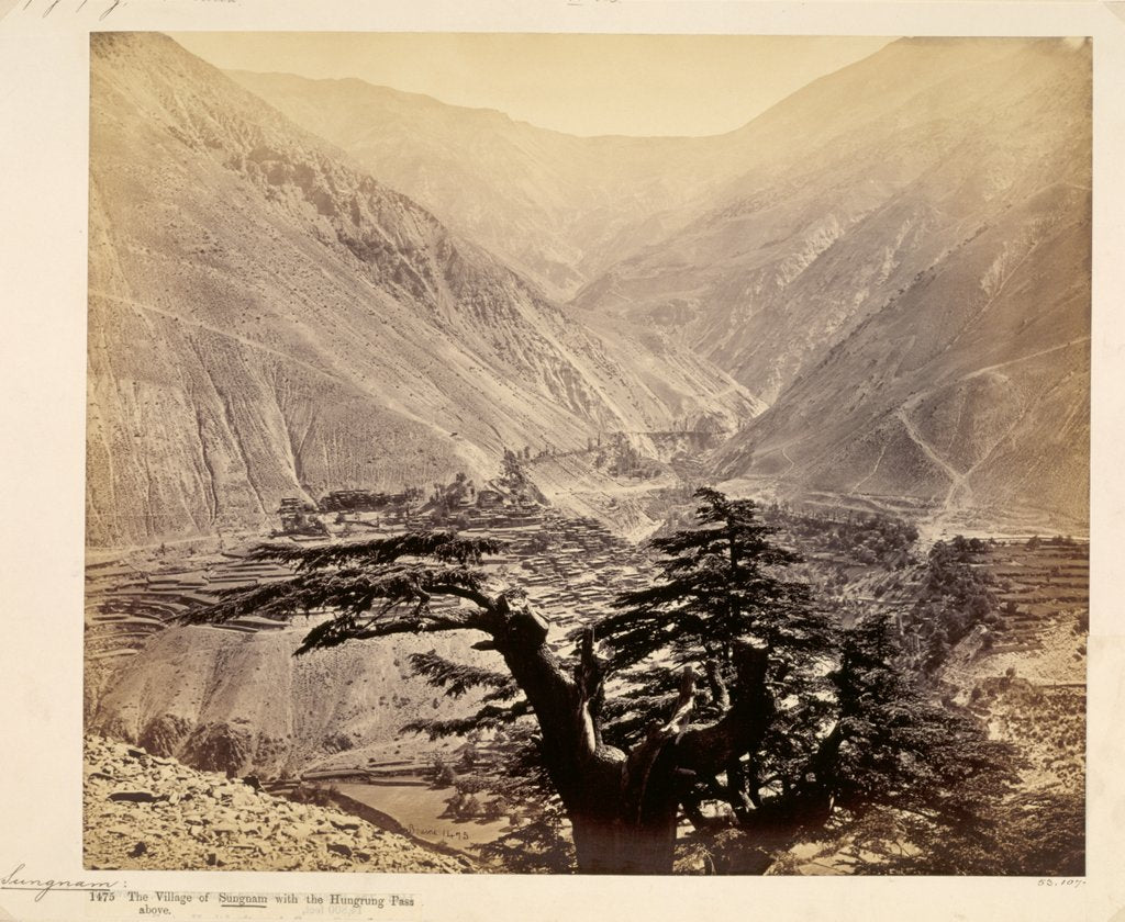 Detail of The Village of Sungnam with the Hunning Pass by Samuel Bourne