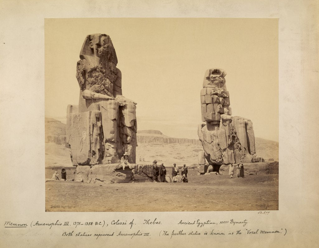 Detail of Memnon, Colossi of Thebes by Francis Bedford