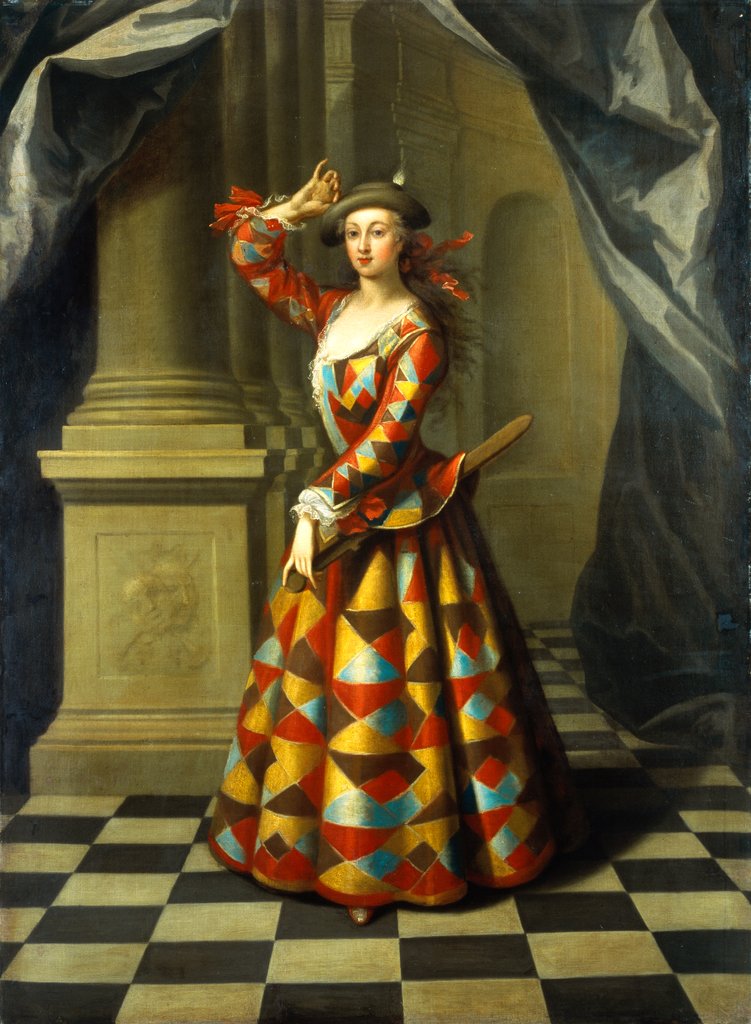 Detail of Hester Booth as a Harlequin Woman by John Ellys