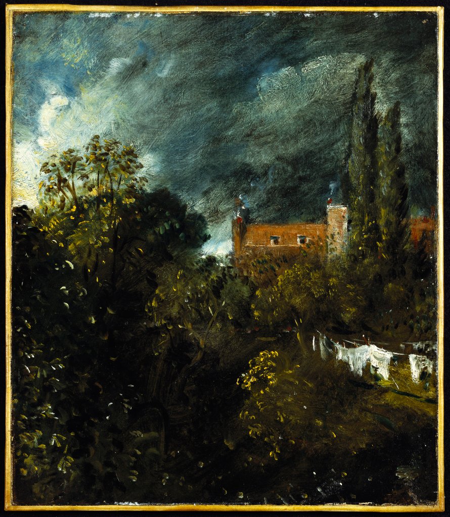 Detail of Trees, Sky and Red House by John Constable