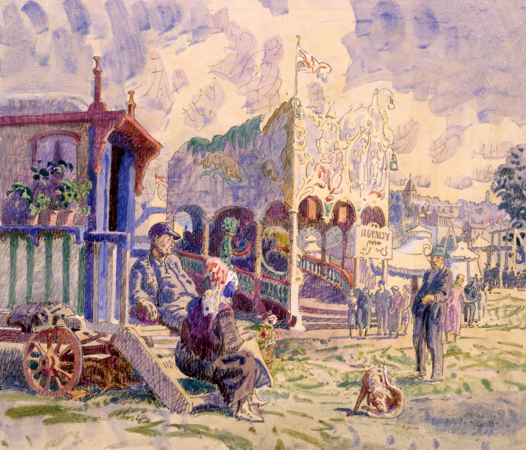 Detail of The Fair Ground, Hampstead Heath by Walter Bayes