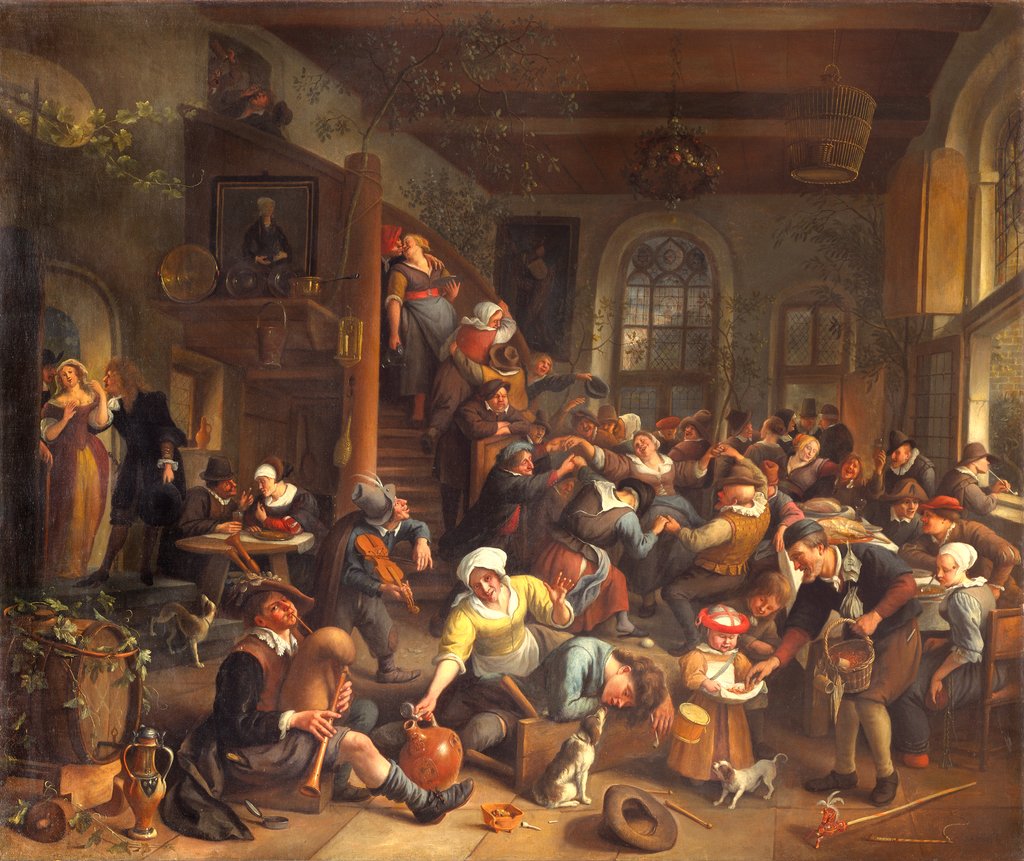 Detail of The egg dance, peasants merrymaking in an Inn by Jan Steen
