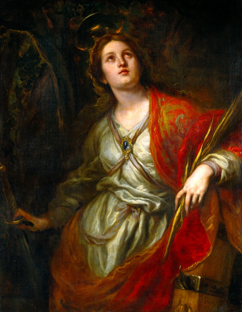 Detail of St Catherine of Alexandria by Claudio Coello