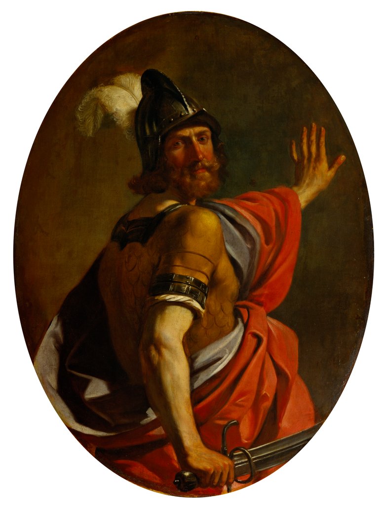 Detail of Mars as a warrior by Guercino