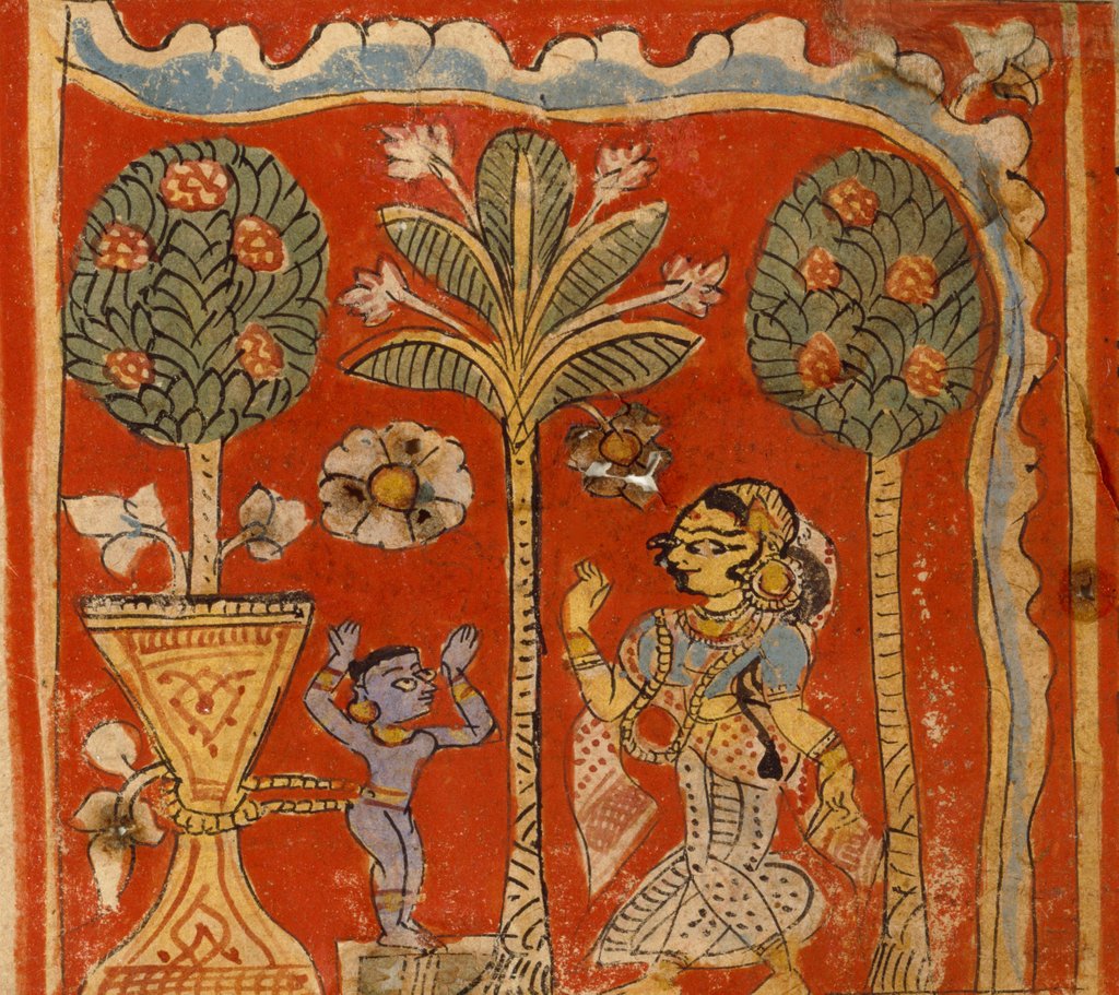 Detail of Krishna tied to a mortar by Unknown