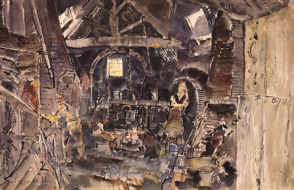 Detail of Scythe Smithy, Weybridge by Thomas Hennell