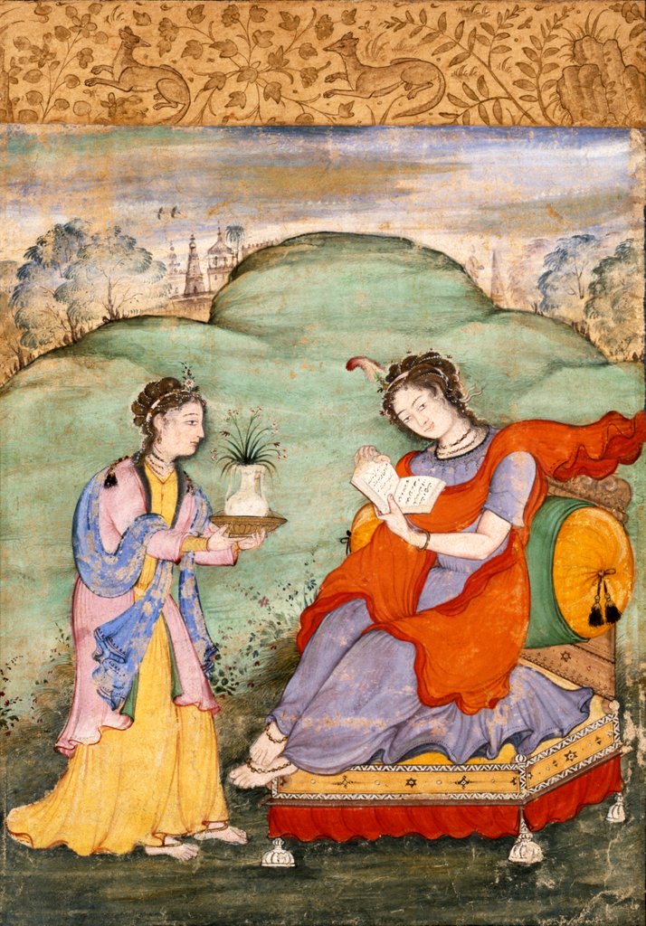 Detail of Lady with a companion. India, Mughal period, early 17th century by Unknown