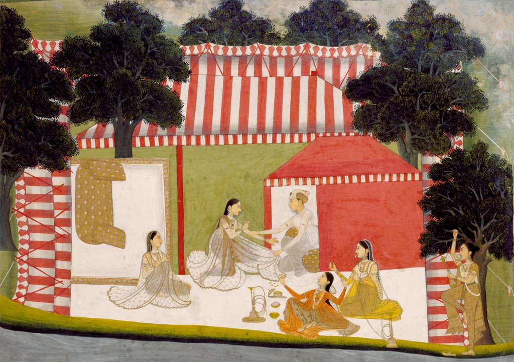 Detail of Prince with ladies in camp by Unknown
