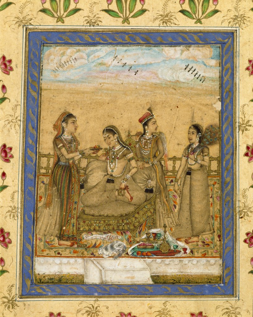 Detail of Lady attended by three maids by Anonymous