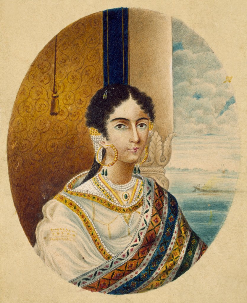 Detail of Indian lady by Shiva Lal
