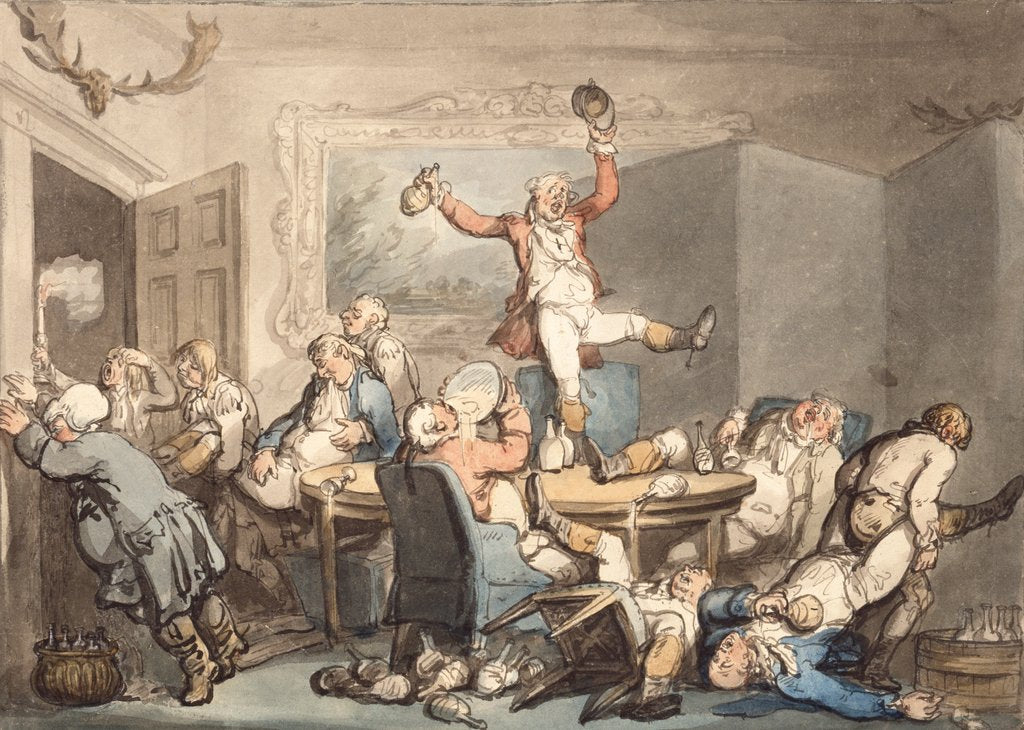 Detail of The hunt supper by Thomas Rowlandson