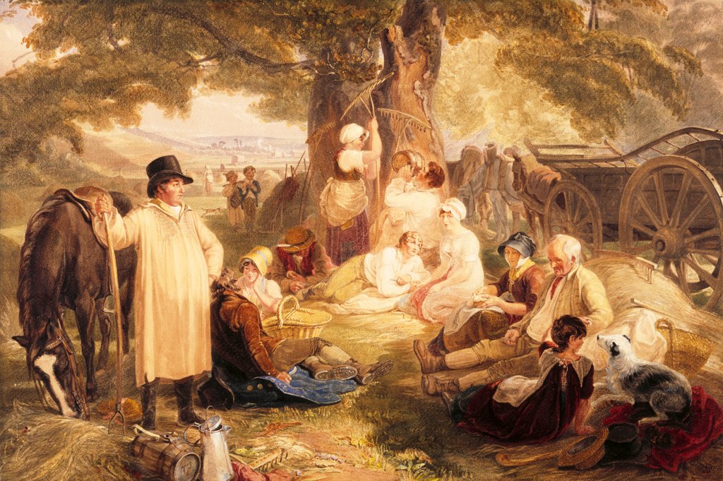 Detail of Haymakers at Dinner by Thomas Uwins