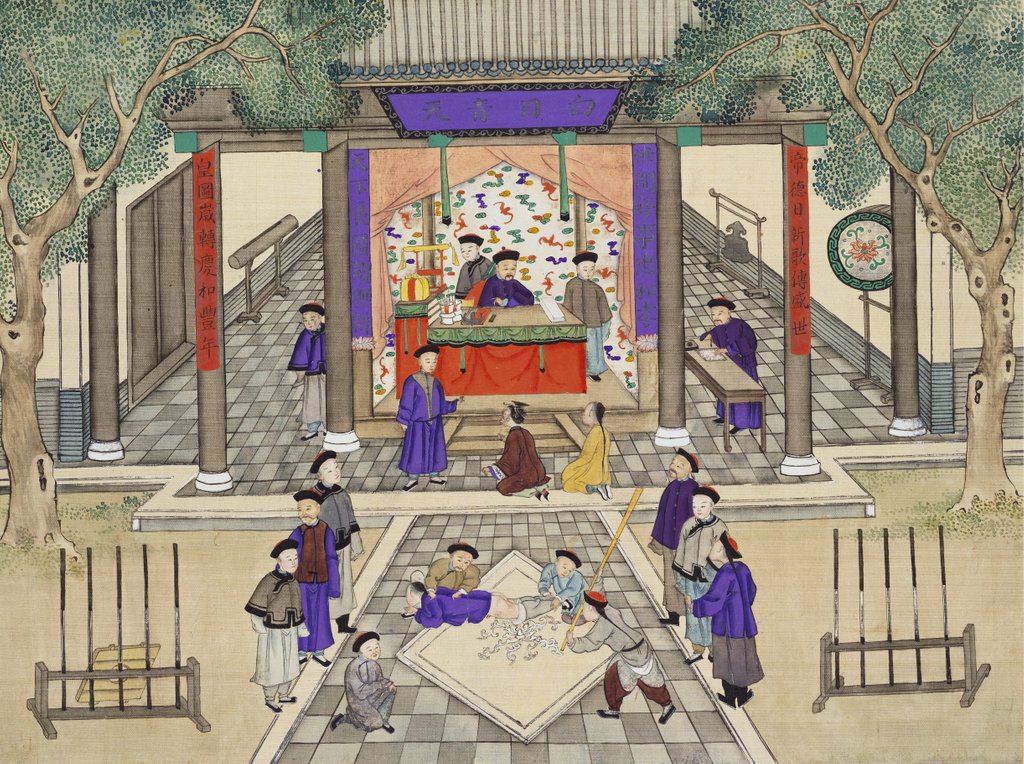 Detail of A Flogging at a Mandarin's Court. China, mid-19th century by Unknown