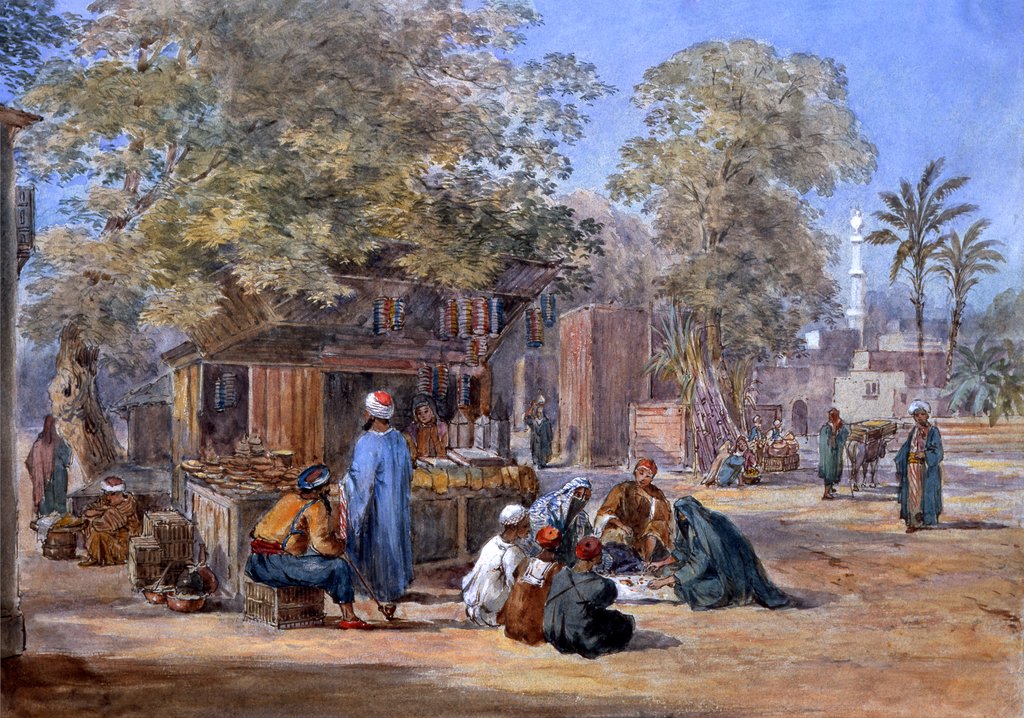 Detail of Egyptian Village Scene by Henry Pilleau