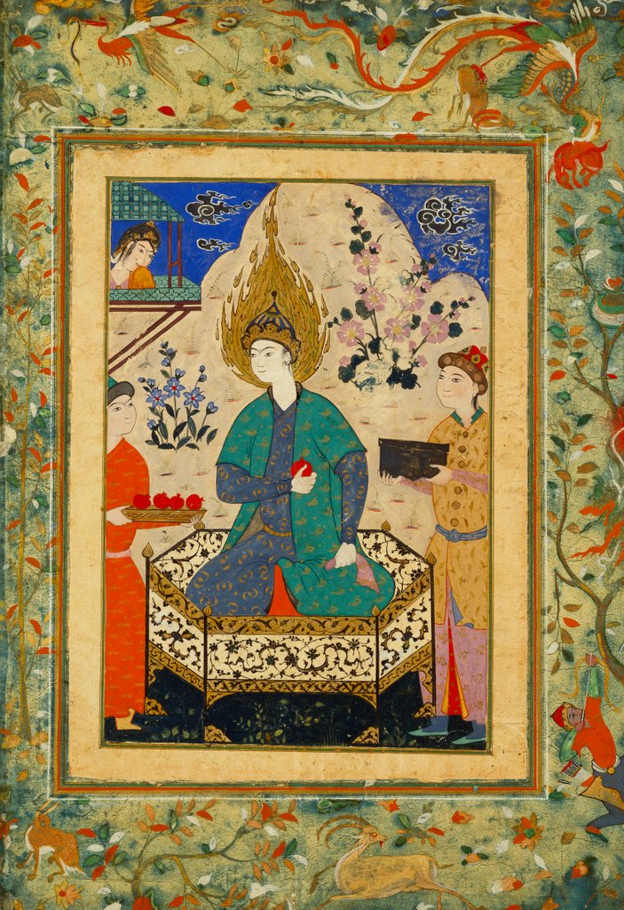 Detail of Saint receiving offerings of food from Yusuf Qarzwin by Unknown