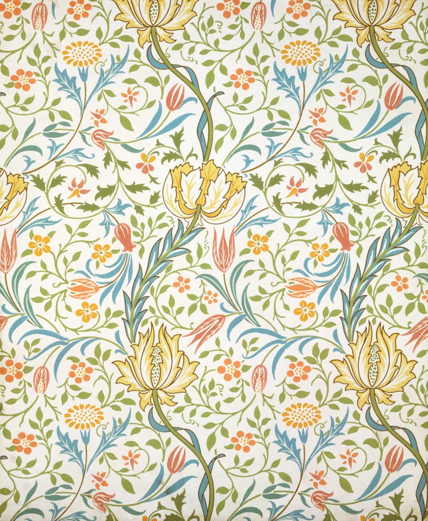 Detail of Flora wallpaper by William Morris