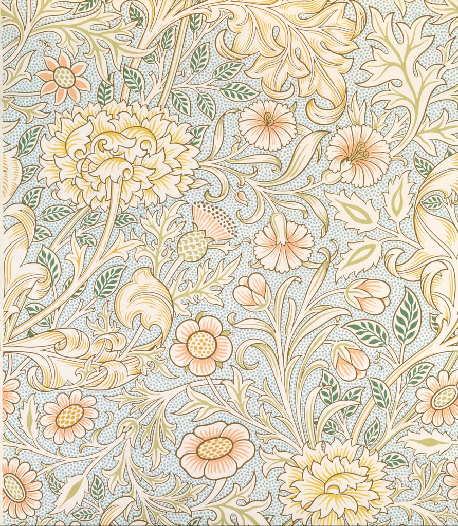 Detail of Double Bough wallpaper by William Morris