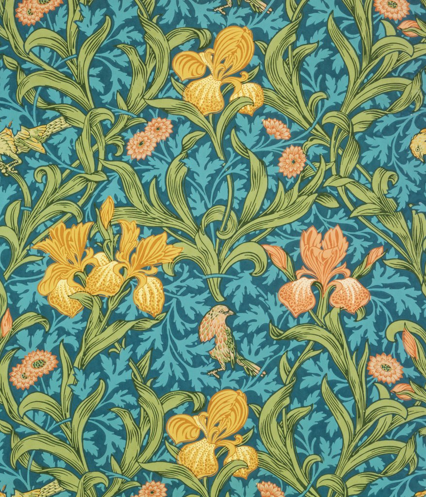 Detail of Iris wallpaper by John Henry Dearle