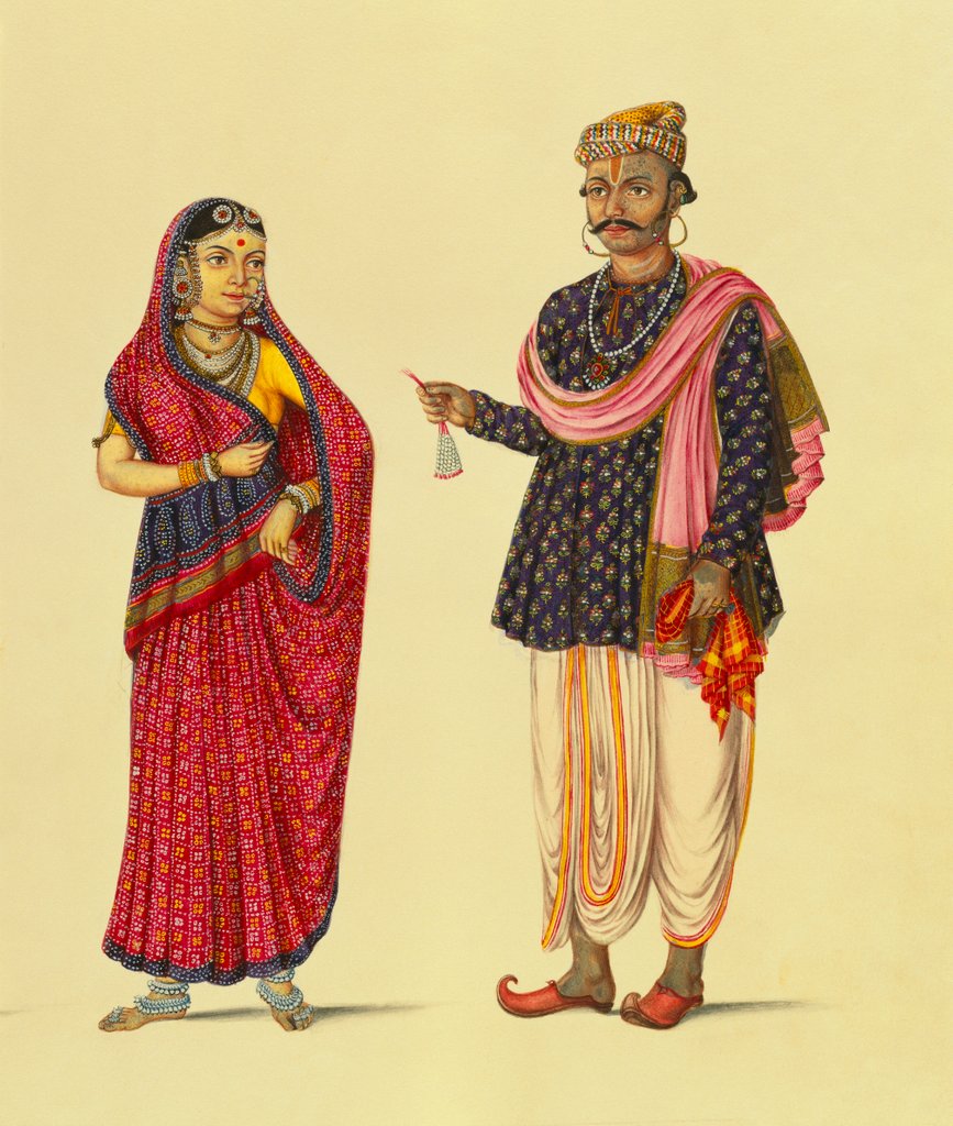 Detail of Gujarat couple of Tanjore by Unknown