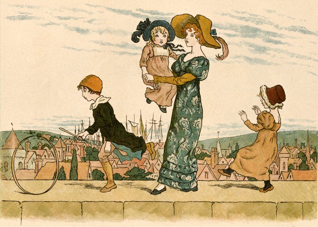 Detail of On The Wall Top from Marigold Garden by Kate Greenaway