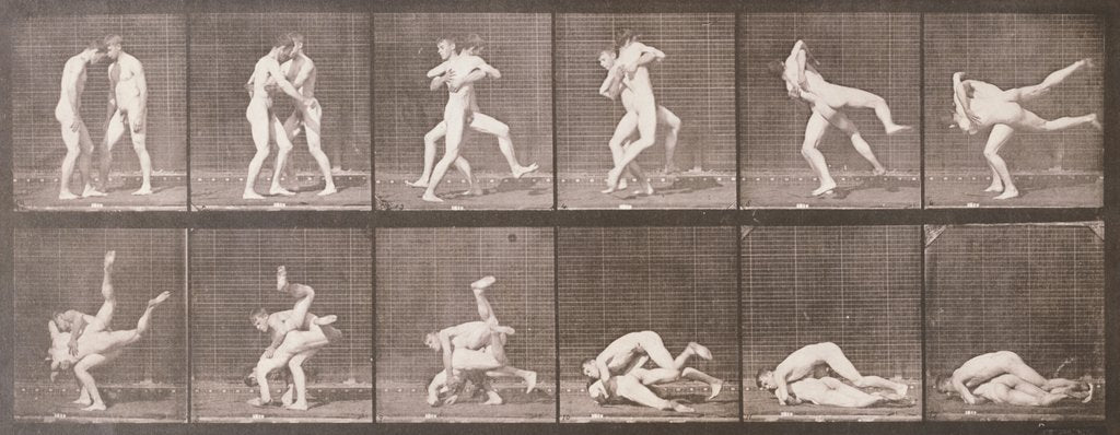 Detail of Two Men Wrestling by Eadweard  Muybridge