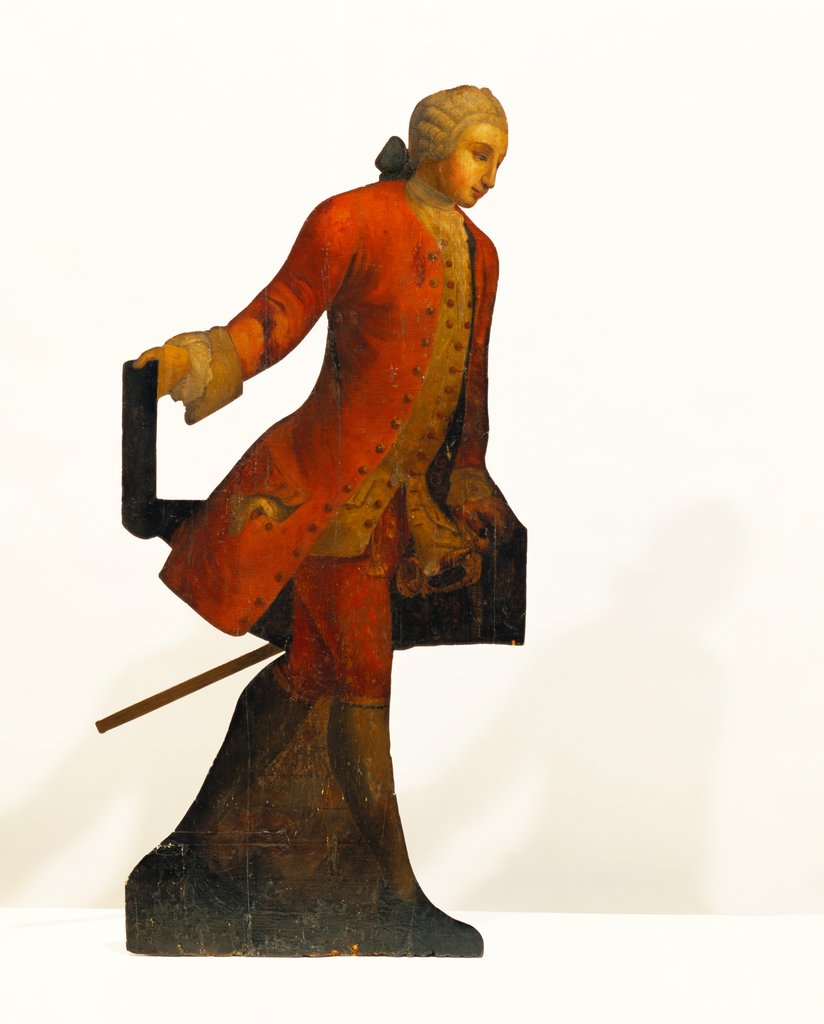 Detail of Dummy board figure of a young man. England, 18th century by Unknown
