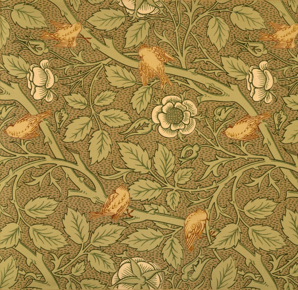 Detail of Tom Tit wallpaper by John Henry Dearle