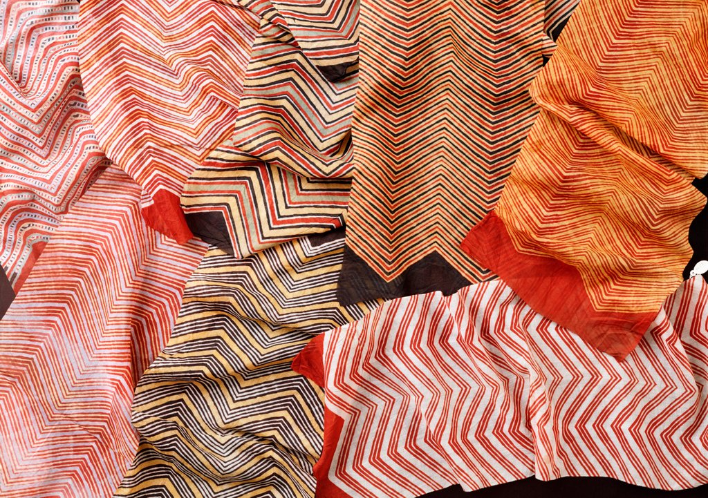 Detail of Turban fabrics. Rajasthan, India, mid-19th century by Unknown