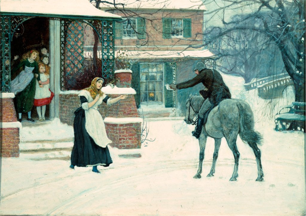 Detail of Greeting The Postman by Robert Walker Macbeth