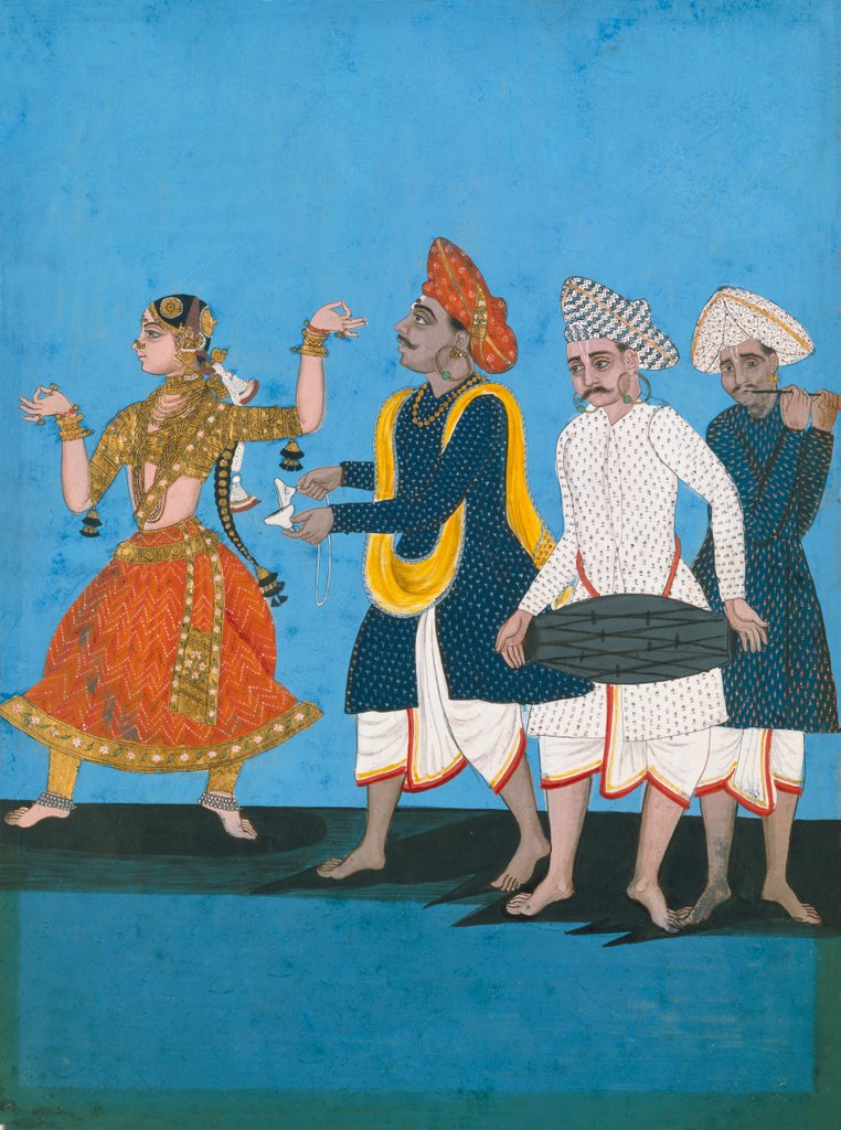 Detail of A Tanjore dancing girl with musicians by Unknown