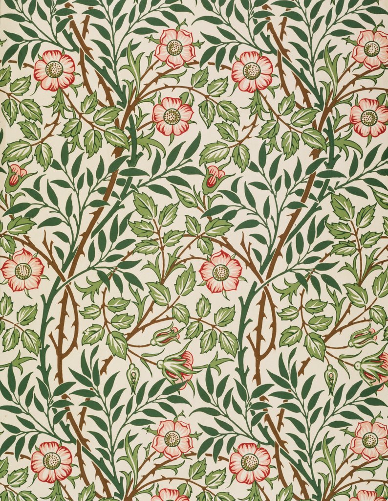 Detail of Sweet Briar wallpaper by John Henry Dearle
