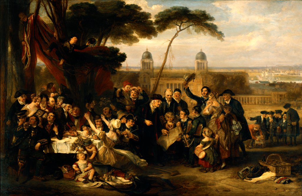 Detail of The Chelsea pensioners commemorating Trafalgar by John Burnet