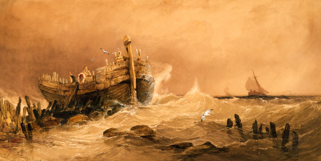 Detail of Old Breakwater on the Essex Coast by Charles Bentley