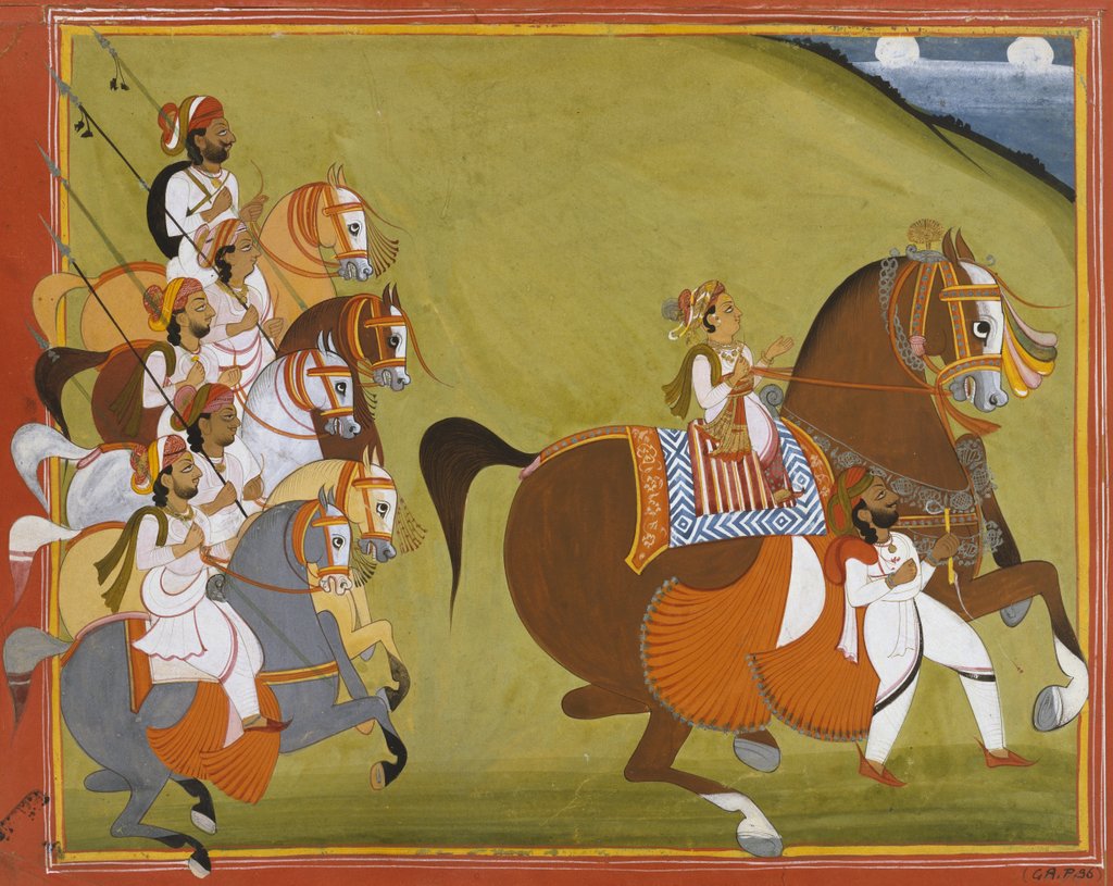 Detail of Raja Ranjit Singh of Jaisalmer. Jaisalmer, India, mid-19th century by Unknown