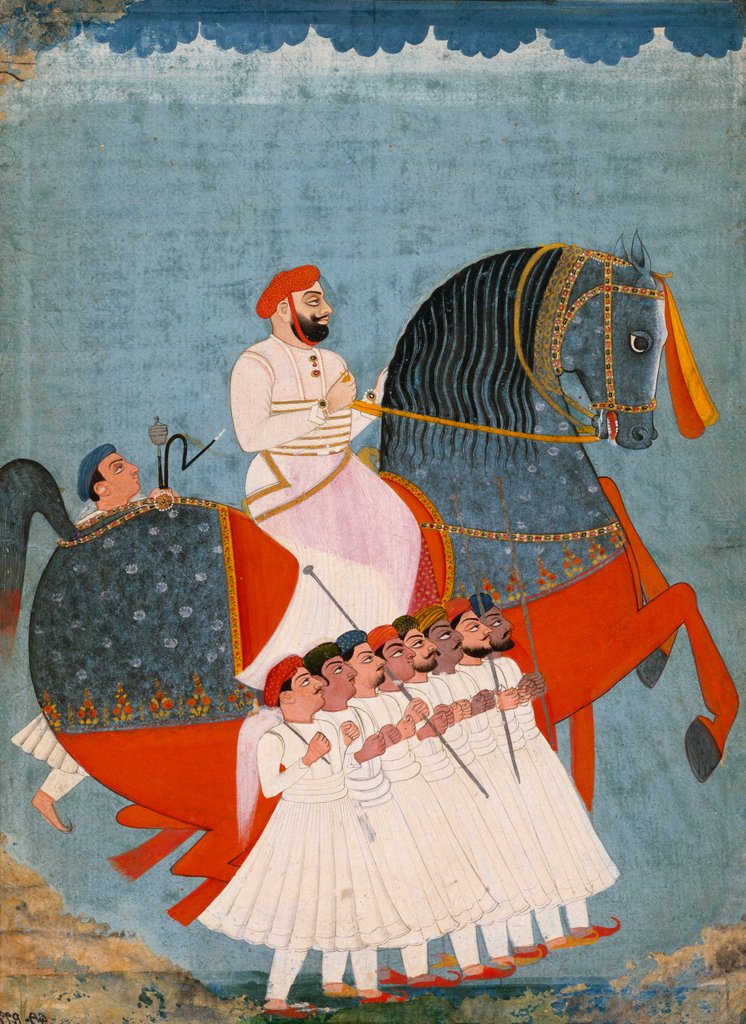 Detail of Amir Khan with escort by Unknown