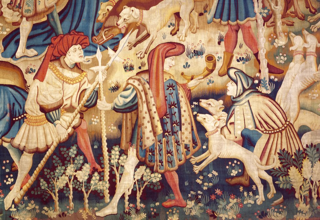 Detail of Devonshire Hunting Tapestry detail by Anonymous
