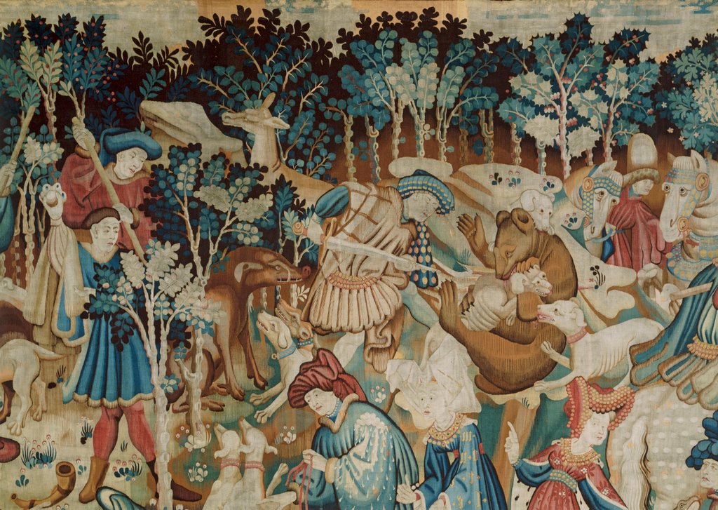 Detail of Devonshire Hunting Tapestry, Boar and Bear Hunt, detail by Anonymous