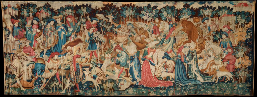 Detail of The Devonshire Hunting Tapestry - Boar & Bear Hunt. Netherlands, 15th century by Unknown