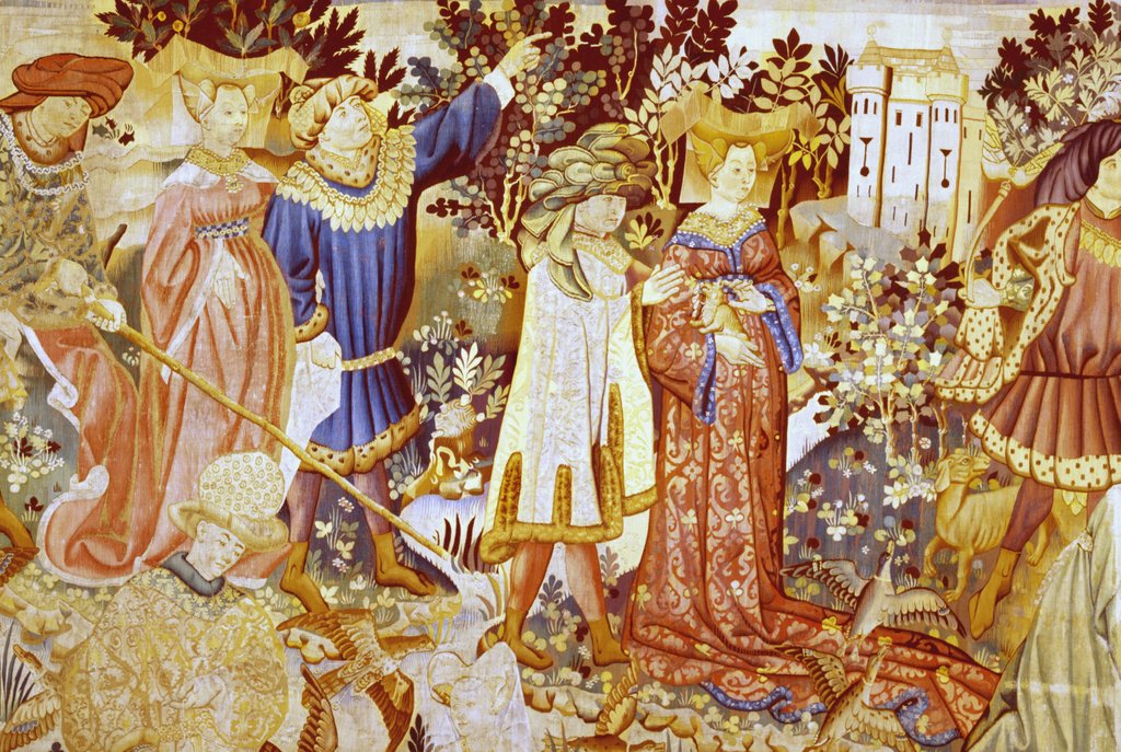 Detail of Devonshire Hunting Tapestry detail by Anonymous
