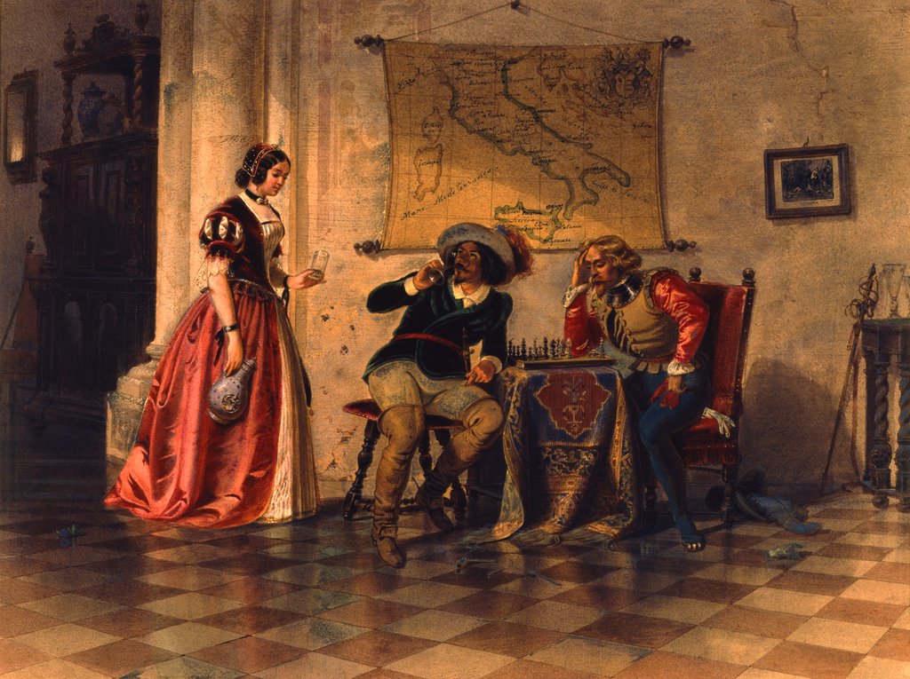 Detail of The Chess Players by Carl Friedrich Heinrich Werner