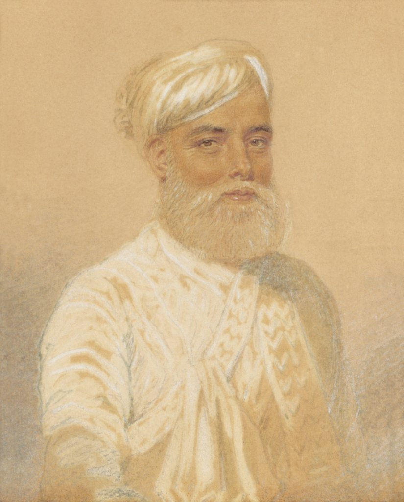Detail of Nawab Wallajah by John Smart