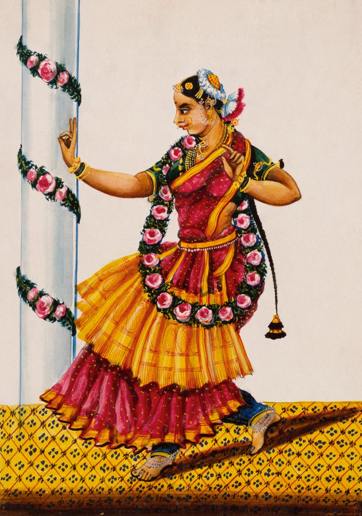 Detail of Dancing girl with rose-garland by Unknown