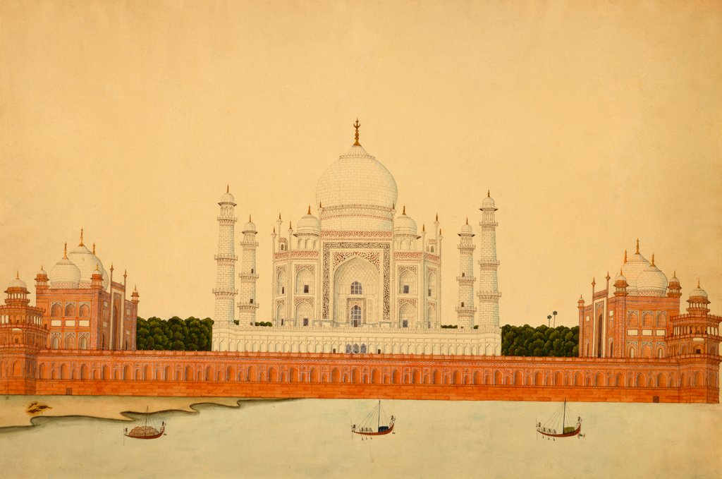 Detail of The river face of the Taj Mahal in Agra by Unknown
