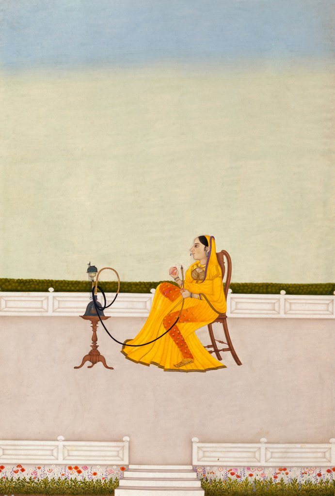 Detail of Lady seated in a European style chair by Unknown