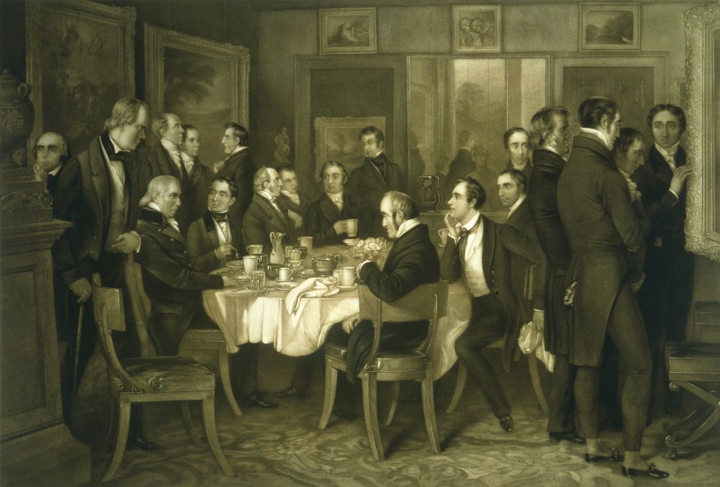 Detail of Breakfast Party at Samuel Rogers by Charles Mottram